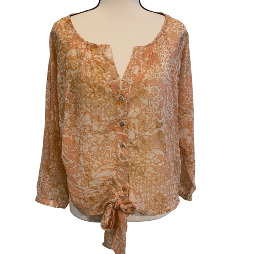 Forever 21 | contemporary floral print front tie top size large